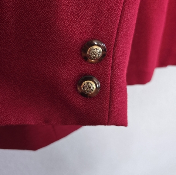 Vintage Panther 2Piece Skirt Suit 24W Red Long Sleeve Button Up Career - Picture 8 of 15